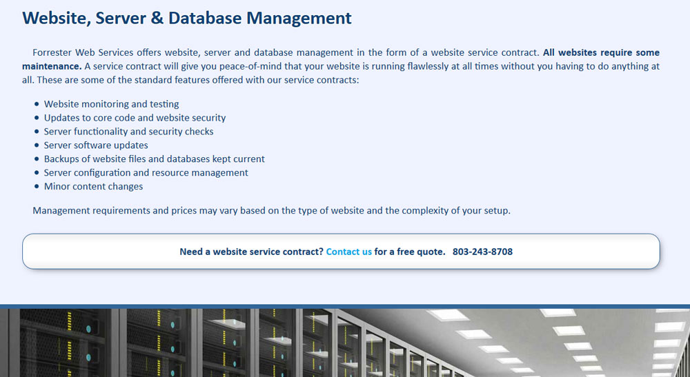 Sample services page